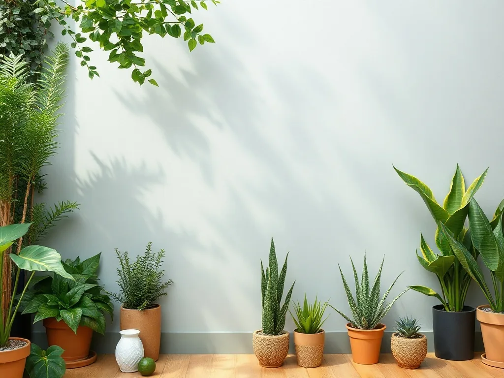 Jardinière en bois peinte à la main, unique et durable, entourée de plantes dans un jardin ensoleillé